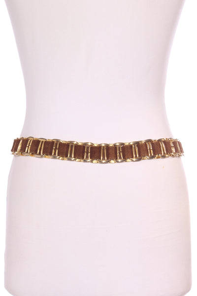 HELEN CHERRY - Gold chain link + leather belt! 12-14