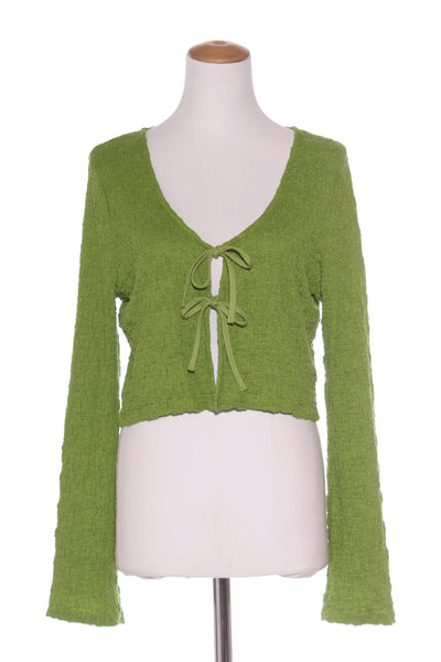 GLASSONS - Shirred green tie front crop top! 16