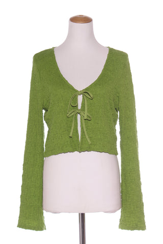 GLASSONS - Shirred green tie front crop top! 16