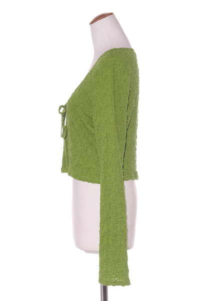 GLASSONS - Shirred green tie front crop top! 16