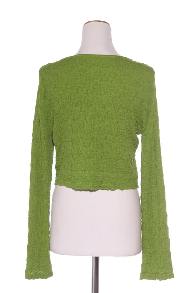 GLASSONS - Shirred green tie front crop top! 16