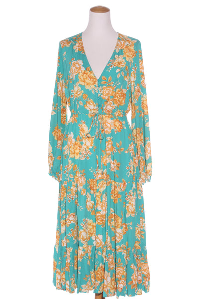 FRIA - Aqua floral tiered midi dress! 16