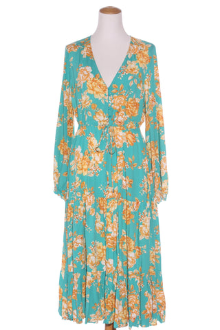 FRIA - Aqua floral tiered midi dress! 16