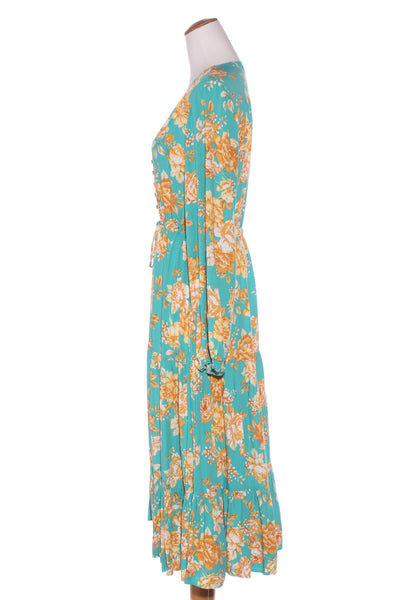FRIA - Aqua floral tiered midi dress! 16