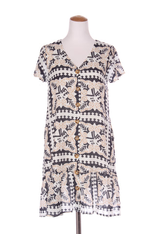 FRANKIE AND CO (LN) 'V' neck printed cotton dress! 8-10