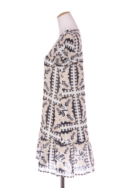 FRANKIE AND CO (LN) 'V' neck printed cotton dress! 8-10