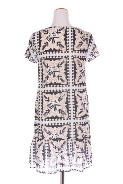 FRANKIE AND CO (LN) 'V' neck printed cotton dress! 8-10