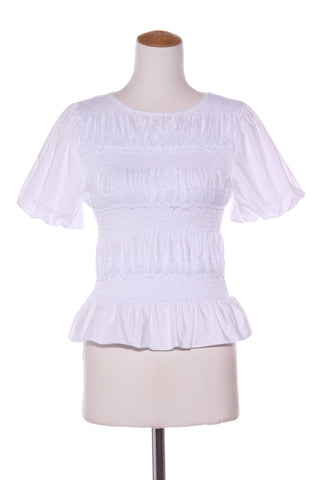 GLASSONS (LN) Shirred + lace puff sleeve top! 16