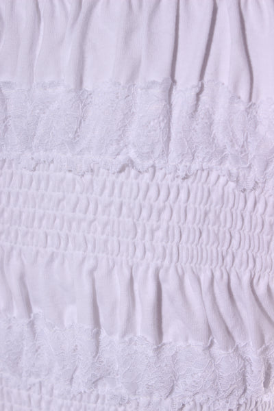 GLASSONS (LN) Shirred + lace puff sleeve top! 16