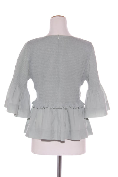 BLAK LUXE - Shirred cotton peplum top - Sage! 16