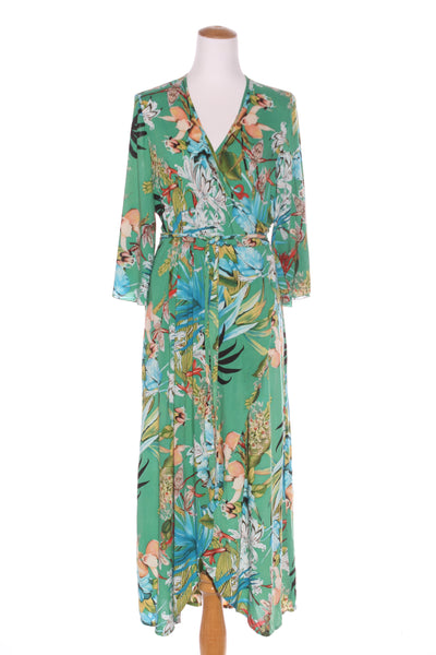 ISLA-MAREE - Green floral wrap dress! 10-12