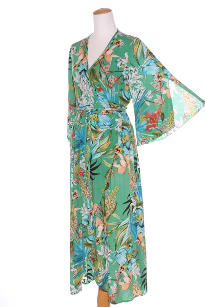 ISLA-MAREE - Green floral wrap dress! 10-12