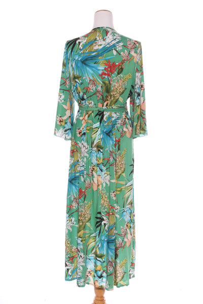 ISLA-MAREE - Green floral wrap dress! 10-12