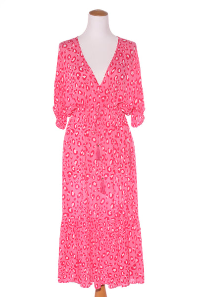PROUD POPPY - Pink leopard print midi dress! 10-14