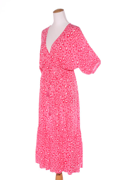 PROUD POPPY - Pink leopard print midi dress! 10-14