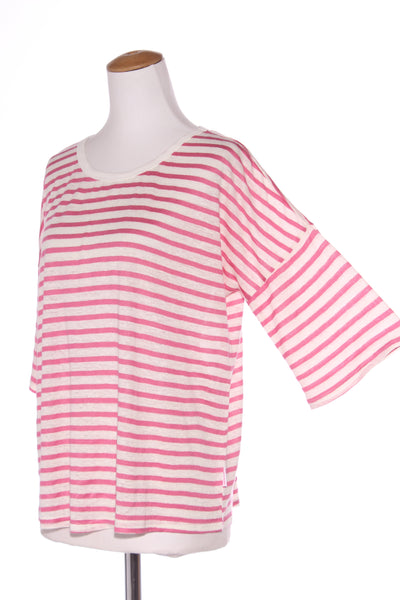 EB & IVE (BN) "Intrepid" Linen blend stripe top! 8-12