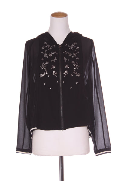 VERGE - Hooded chiffon silver foil print jacket! 14