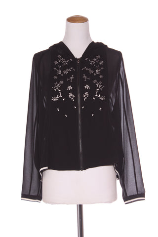 VERGE - Hooded chiffon silver foil print jacket! 14
