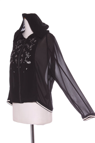 VERGE - Hooded chiffon silver foil print jacket! 14