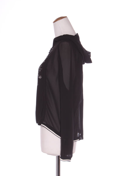 VERGE - Hooded chiffon silver foil print jacket! 14