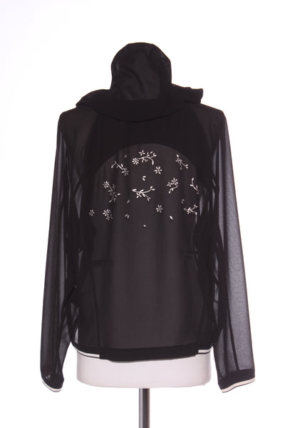 VERGE - Hooded chiffon silver foil print jacket! 14