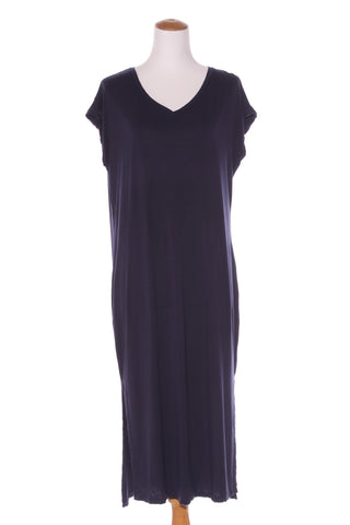 BIRD KEEPERS - Navy viscose drape midi dress! 12