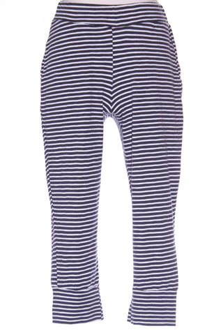 BETTY BASICS (LN) Navy stripe crop pant! 8
