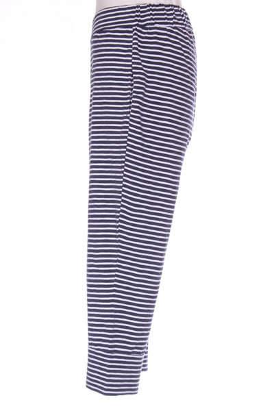 BETTY BASICS (LN) Navy stripe crop pant! 8