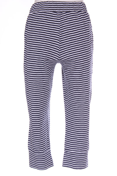 BETTY BASICS (LN) Navy stripe crop pant! 8