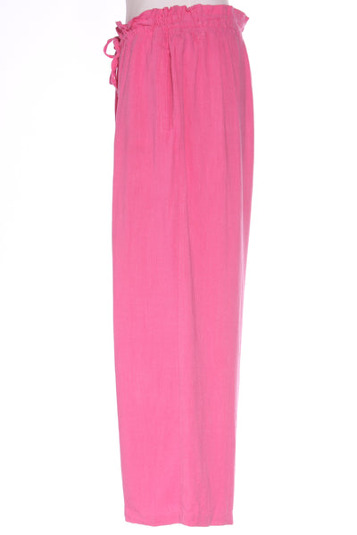 ADDISON - Pink wide leg linen blend crop pant! 14