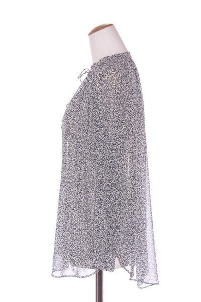 BLAK LOVE - Navy floral chiffon blouse! 12