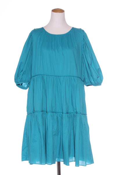 CHARLO (LN) "Brittany" cotton tiered dress - Turquoise! 16