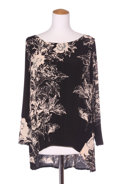 MEGAN SALMON "Salon print" elasticated hem top! 12