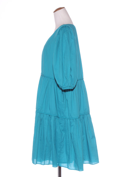 CHARLO (LN) "Brittany" cotton tiered dress - Turquoise! 16