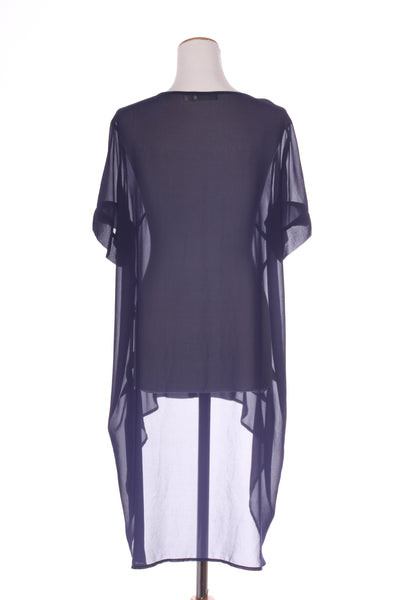 OBI (NZ) Navy pintuck pleat chiffon tunic! 18