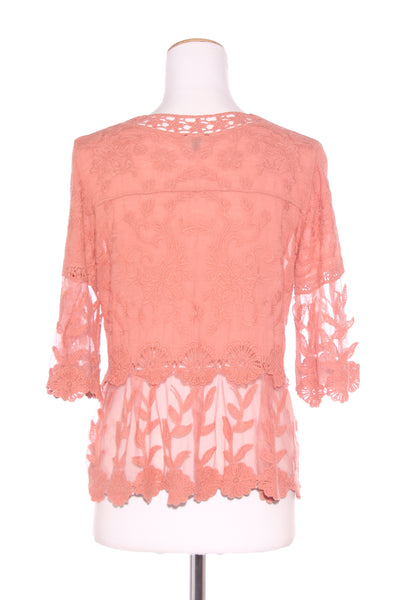 EMERGE - Terracotta embroidered lace top! 14