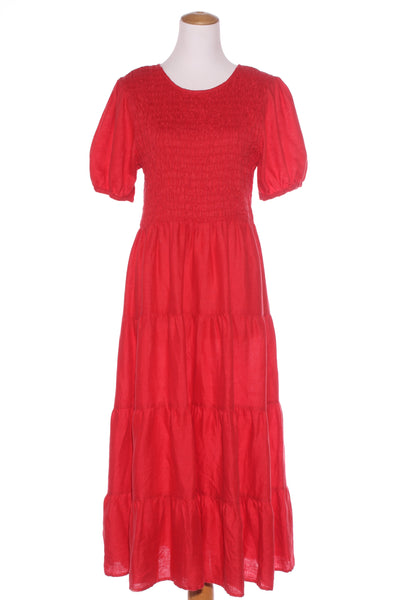 STELLA + GEMMA (LN) "Luna" shirred linen dress! 14-16