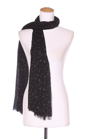 Embellished green/black print scarf!