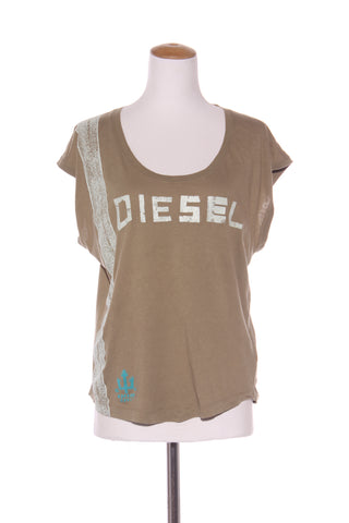 DIESEL - Khaki cotton logo top! 14