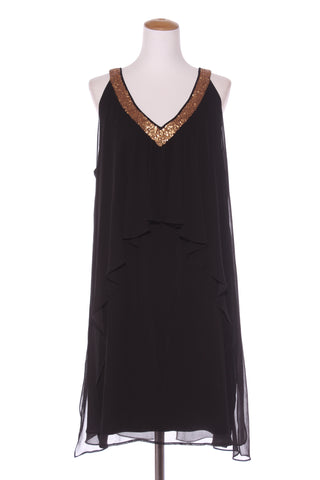 HARLOW - Bronze sequin chiffon layer dress! 18