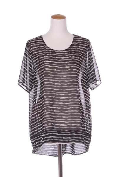 FOIL (BN) "Low backsplit hem" squiggle chiffon top! 16