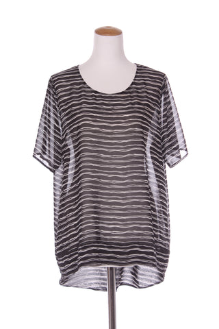 FOIL (BN) "Low backsplit hem" squiggle chiffon top! 16