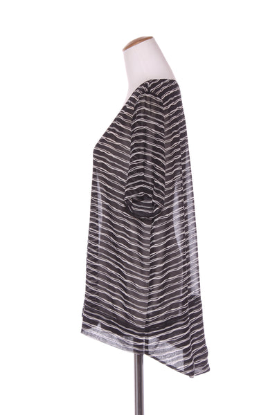 FOIL (BN) "Low backsplit hem" squiggle chiffon top! 16