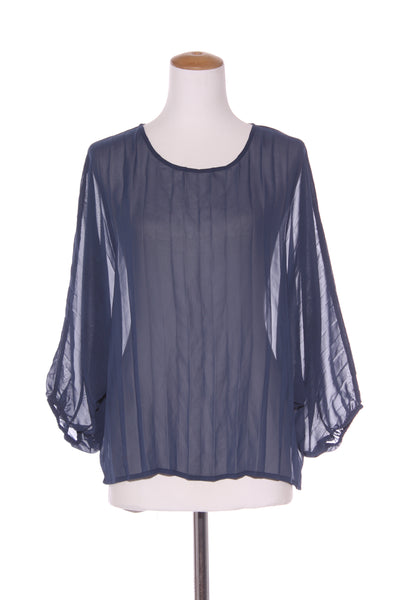 ET ALIA - Petrol blue pleat chiffon top! 12-14