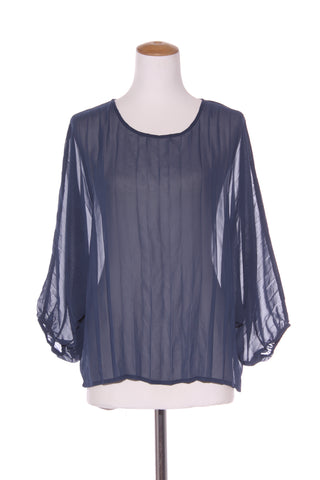 ET ALIA - Petrol blue pleat chiffon top! 12-14