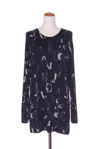 CAROLINE EVE (LN) Buttery soft navy print knit tunic! 12-14