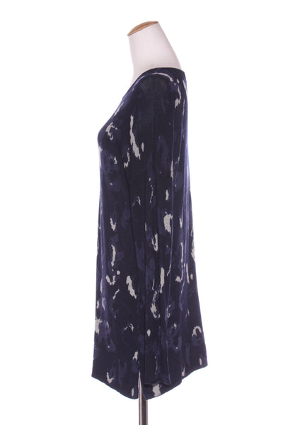 CAROLINE EVE (LN) Buttery soft navy print knit tunic! 12-14