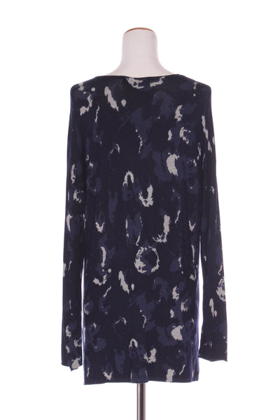 CAROLINE EVE (LN) Buttery soft navy print knit tunic! 12-14