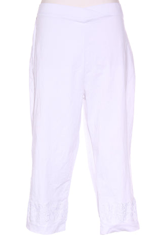 ELLA J (LN) Embroidered hem pull on crop pant! 18