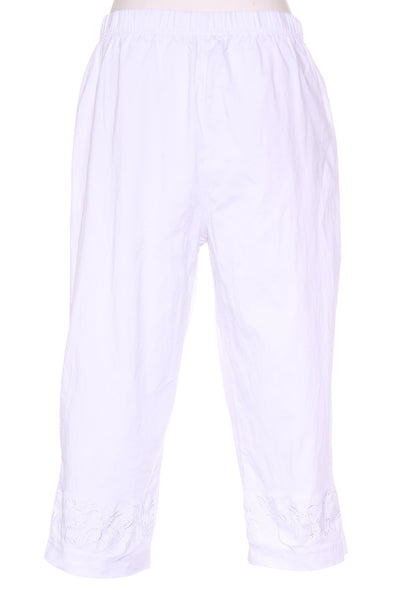 ELLA J (LN) Embroidered hem pull on crop pant! 18